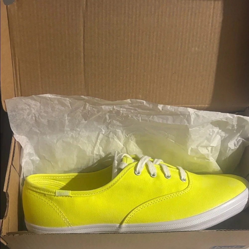 Keds Canvas Neon Yellow Sneakers - Picture 3 of 5